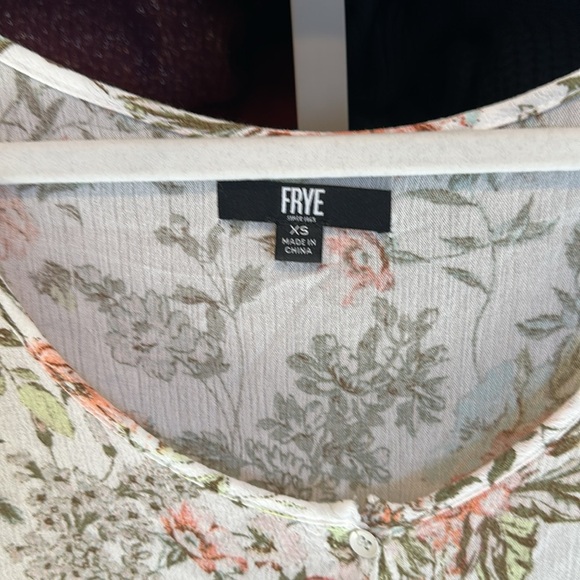 Frye ivory/pink floral button down sleeveless midi dress size XS - Picture 2 of 3